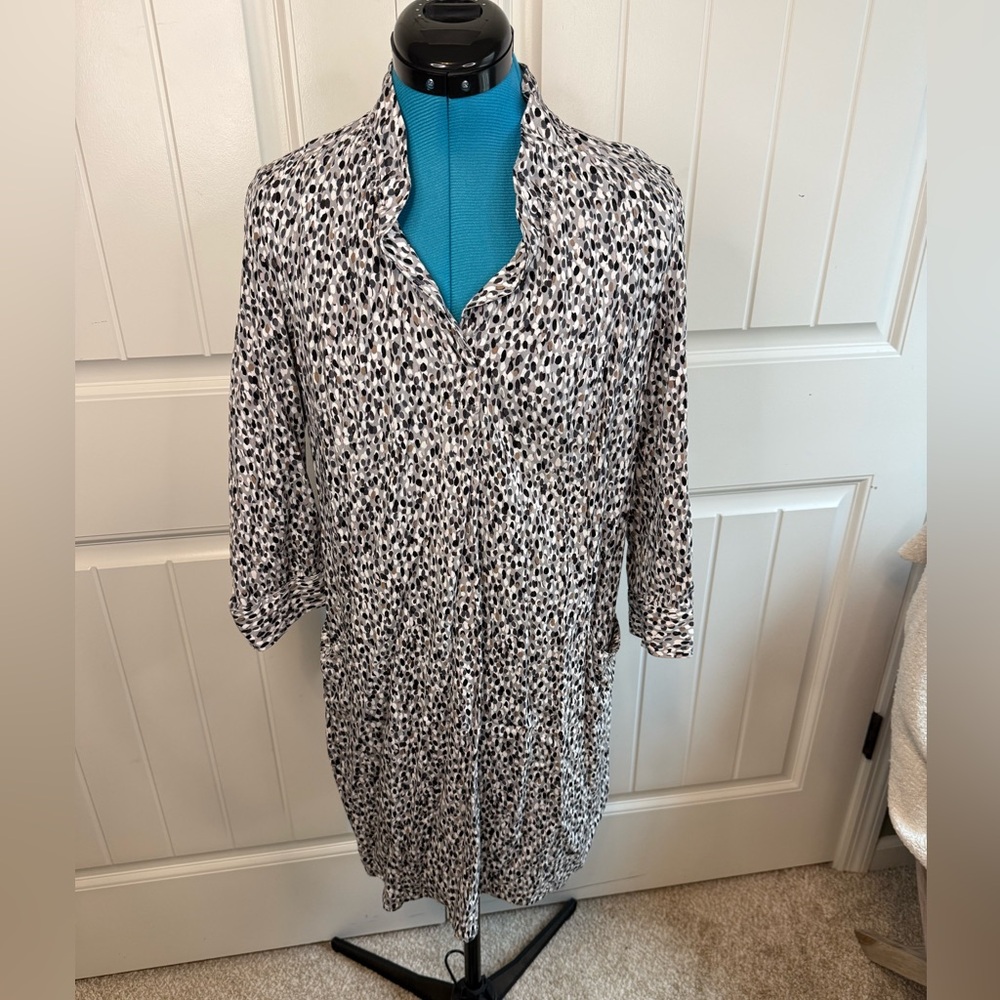Nic & Zoe Abstract Shirt Dress Size S EUC